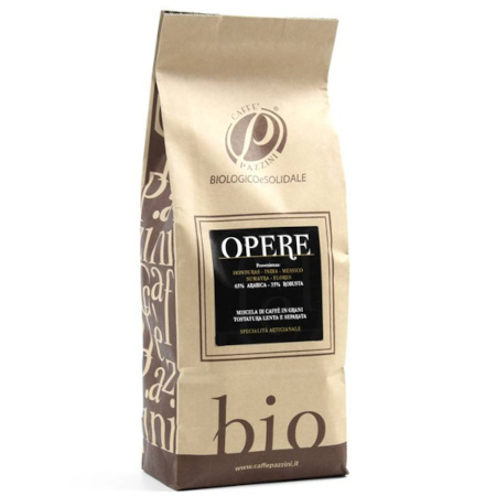 KAWA OPERE BLACK ziarnista 1000g BIO Caffe Pazzini