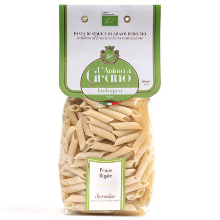 MAKARON PENNE RIGATE PIÓRA BIO 500G L'Anima di Grano Pastificio Sorrentino