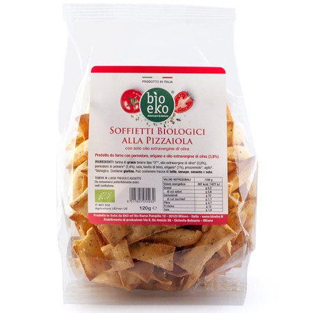 SOFFIETTI ALLA PIZZAIOLA włoskie krakersy pomidorowo ziołowe Bioeko 120g BIO
