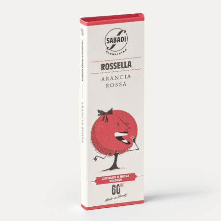 Czekolada Modica 60% ROSSELLA ARANCIA sycylijska czerwona pomarańcza BIO 50g Sabadi
