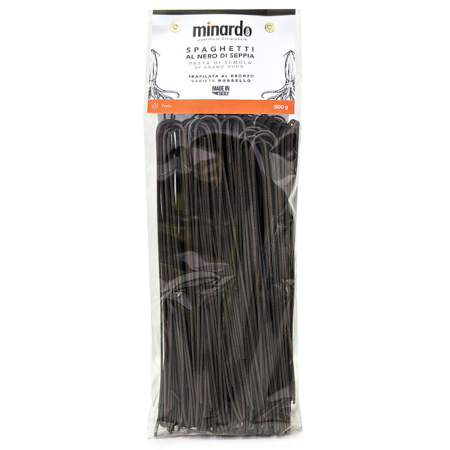 MAKARON SPAGHETTI SEMOLA N3 AL NERO DI SEPPIA czarny 500G Minardo