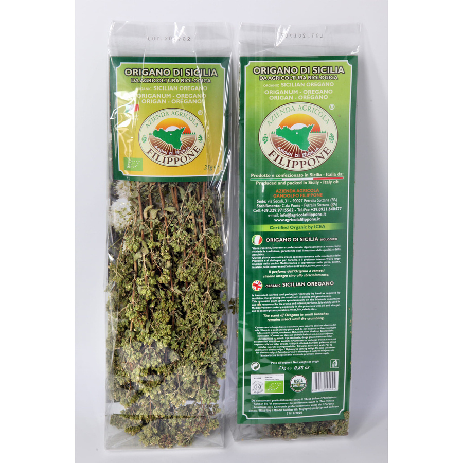 ORIGANO DI SICILIA MAZZETTO OREGANO GAŁĄZKA BIO 25G Filippone